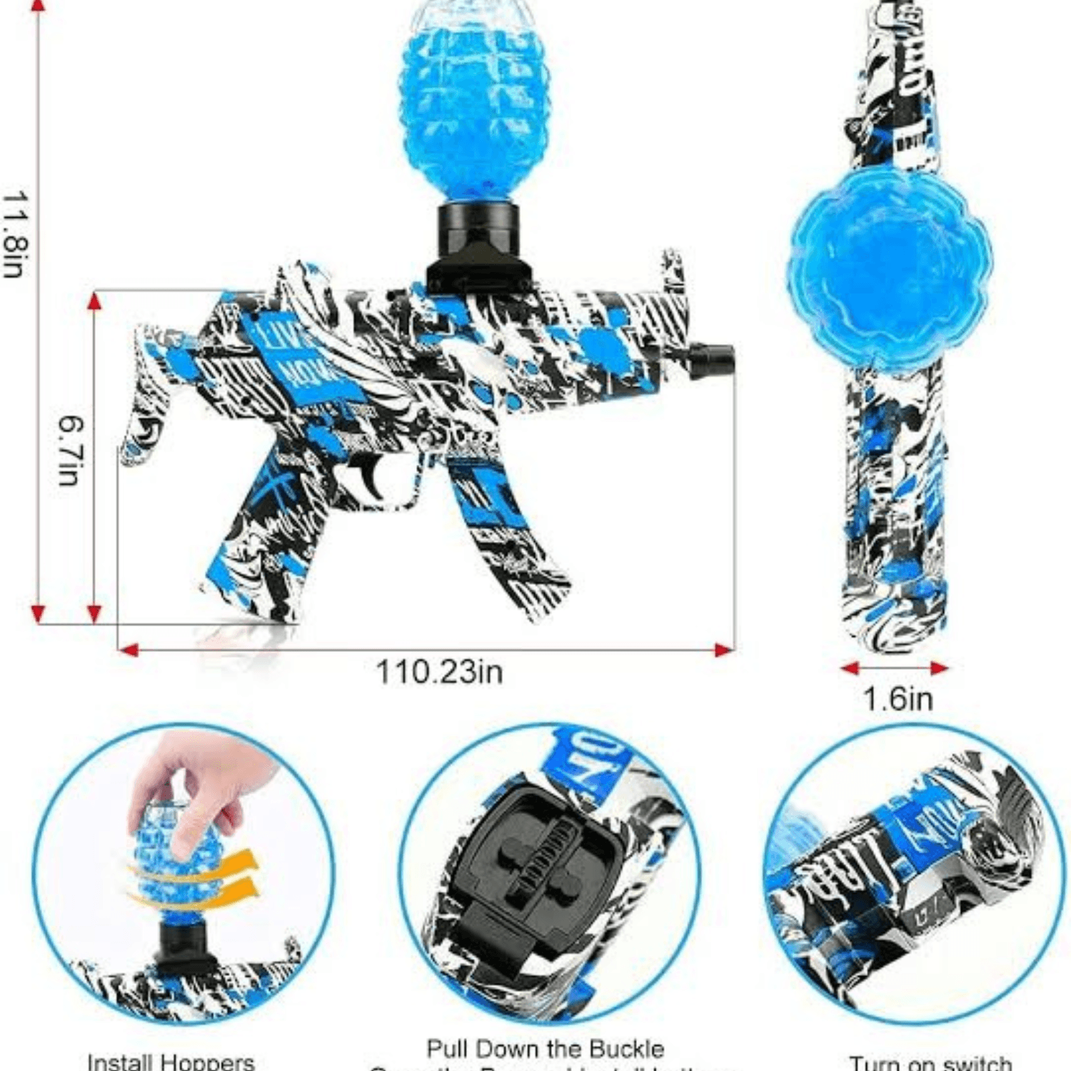 pistola de juguete mini ak47 de hidrogel